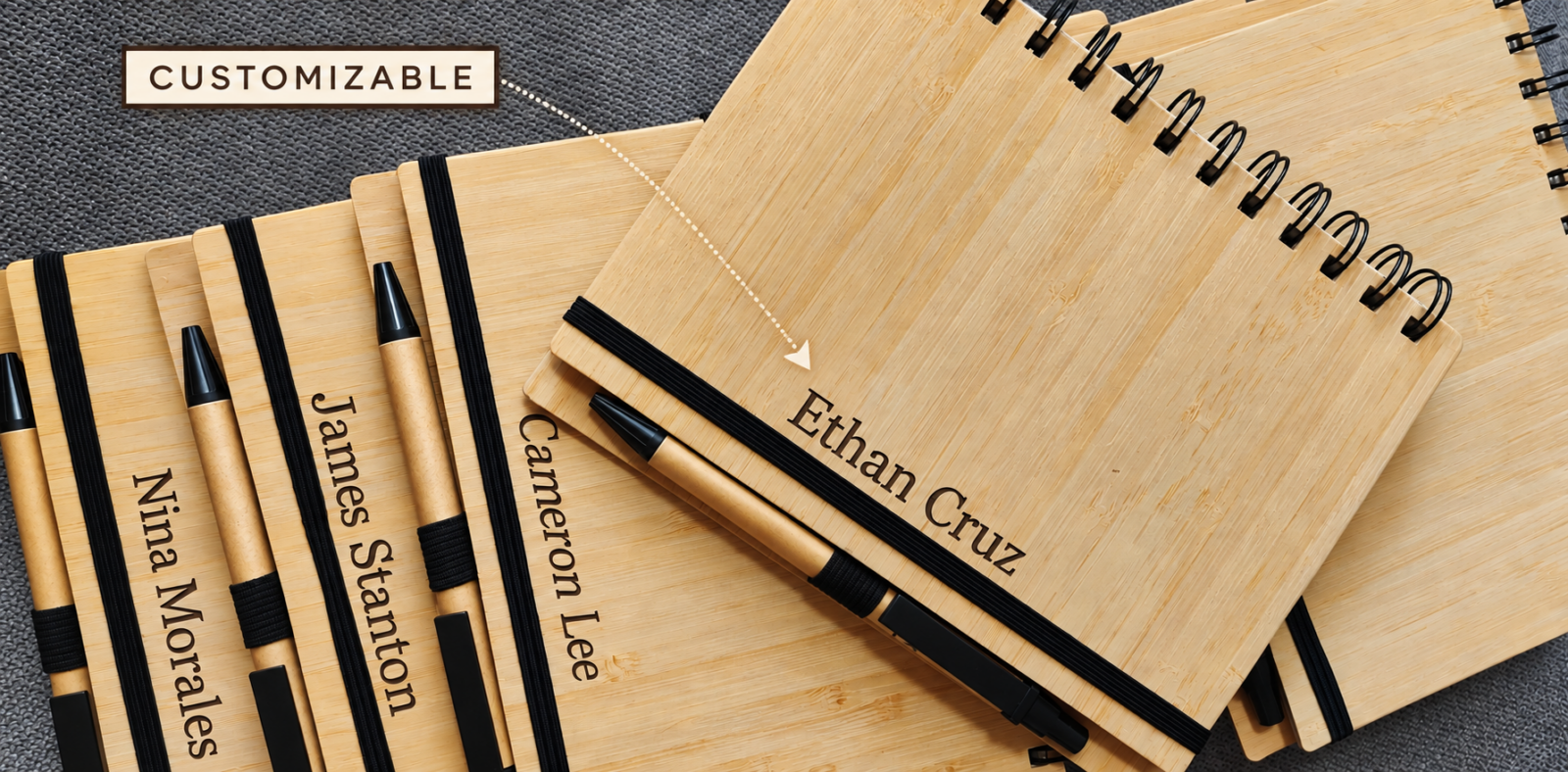 Personalized Bamboo Notebook